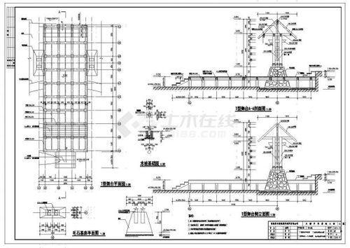 重庆框架木结构广场艺术舞台建筑设计施工图